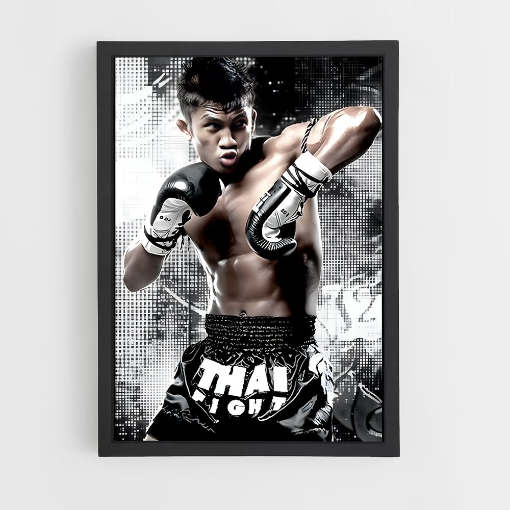Poster Combat d'Ombres – affiche Kick-boxing (vue 2)